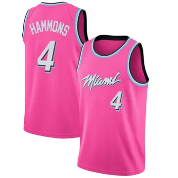 Miami Heat A.J. Hammons 2018/19 Jersey - Earned Edition - Men's Swingman Pink