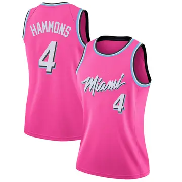 Miami Heat A.J. Hammons 2018/19 Jersey - Earned Edition - Women's Swingman Pink