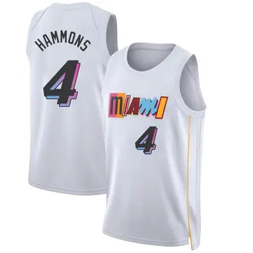 Miami Heat A.J. Hammons 2022/23 City Edition Jersey - Men's Swingman White