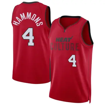 Miami Heat A.J. Hammons 2024/25 City Edition Jersey - Men's Swingman Red