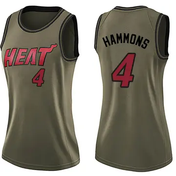 Miami Heat A.J. Hammons Salute to Service Jersey - Women's Swingman Green