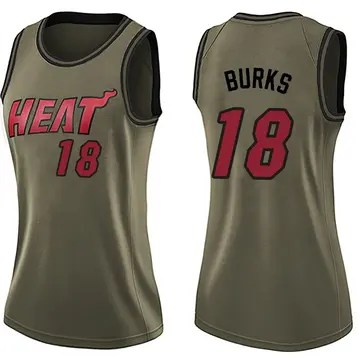 Miami Heat Alec Burks Salute to Service Jersey - Women's Swingman Green