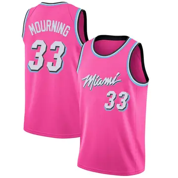 Miami Heat Alonzo Mourning 2018/19 Jersey - Earned Edition - Men's Swingman Pink