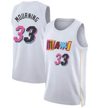 Miami Heat Alonzo Mourning 2022/23 City Edition Jersey - Men's Swingman White