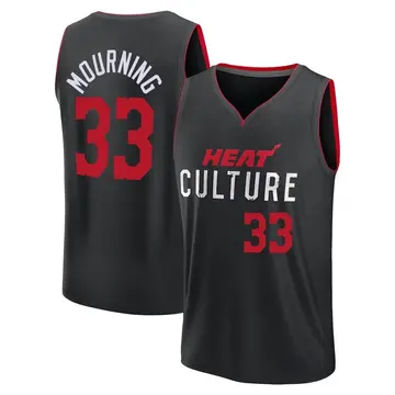 Miami Heat Alonzo Mourning 2023/24 City Edition Jersey - Youth Fast Break Black