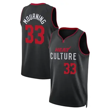 Miami Heat Alonzo Mourning 2023/24 City Edition Jersey - Youth Swingman Black