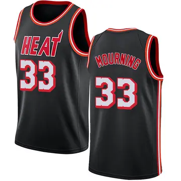 Miami Heat Alonzo Mourning Fashion Hardwood Classics Jersey - Men's Swingman Black