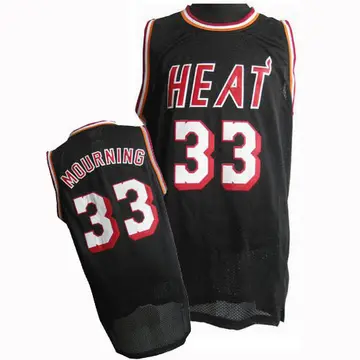 Miami Heat Alonzo Mourning Throwback Finals Patch Jersey - Men's Authentic Black