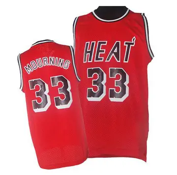 Miami Heat Alonzo Mourning Throwback Finals Patch Jersey - Men's Authentic Red