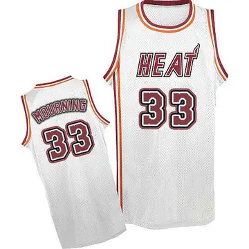 Miami Heat Alonzo Mourning Throwback Finals Patch Jersey - Men's Authentic White