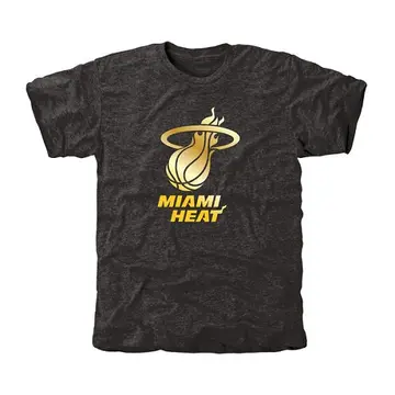 Miami Heat Collection Tri-Blend T-Shirt - Black - Men's Gold