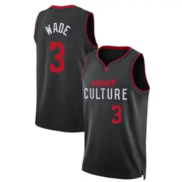 Miami Heat Dwyane Wade 2023/24 City Edition Jersey - Men's Swingman Black