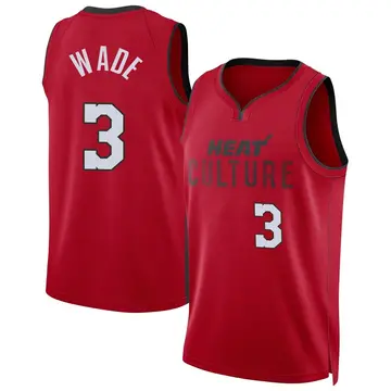 Miami Heat Dwyane Wade 2024/25 City Edition Jersey - Men's Swingman Red