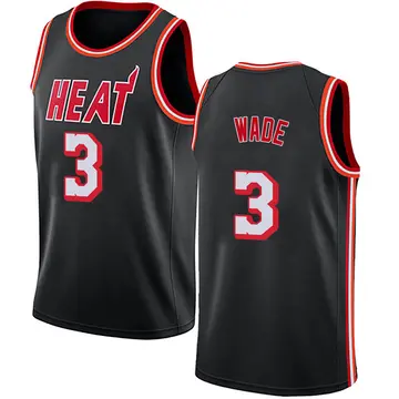 Miami Heat Dwyane Wade Fashion Hardwood Classics Jersey - Men's Swingman Black