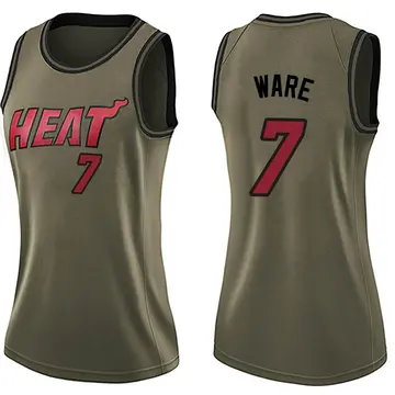 Miami Heat Kel'el Ware Salute to Service Jersey - Women's Swingman Green