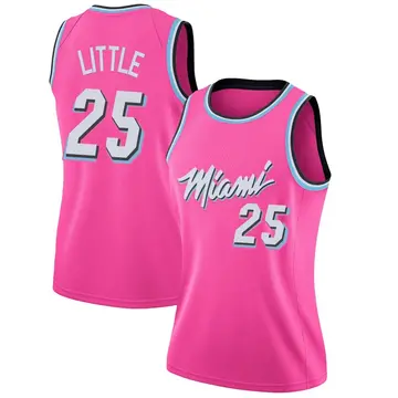 Miami Heat Nassir Little 2018/19 Jersey - Earned Edition - Women's Swingman Pink