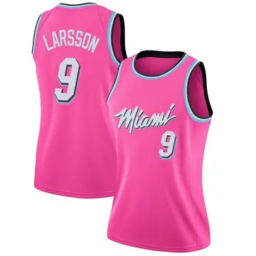 Miami Heat Pelle Larsson 2018/19 Jersey - Earned Edition - Women's Swingman Pink