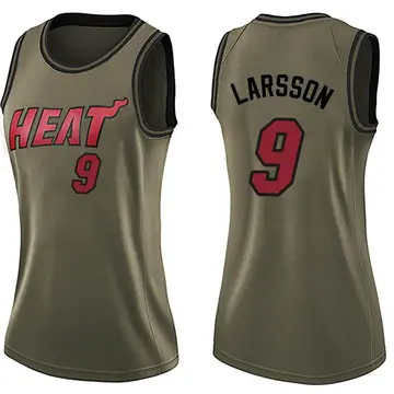 Miami Heat Pelle Larsson Salute to Service Jersey - Women's Swingman Green