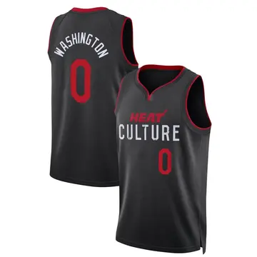 Miami Heat Warren Washington 2023/24 City Edition Jersey - Men's Swingman Black