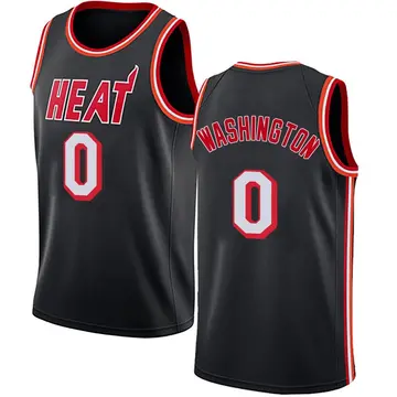 Miami Heat Warren Washington Fashion Hardwood Classics Jersey - Men's Swingman Black