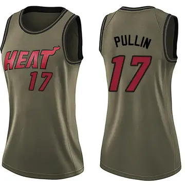 Miami Heat Zyon Pullin Salute to Service Jersey - Women's Swingman Green